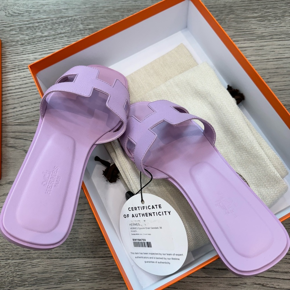 Hermes Epsom Oran Sandals 38